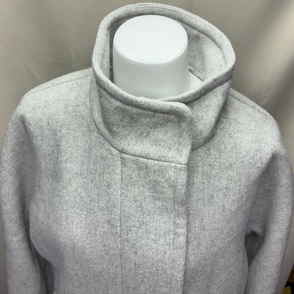 J Crew Italian Stadium Cloth Wool Blend  Coat Size 12 Color Heather Dusk - Picture 15 of 16